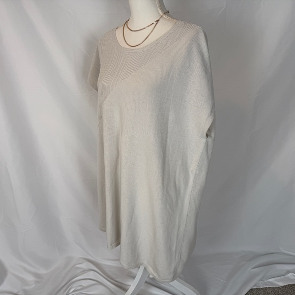 Eileen Fisher Organic Cotton Asymmetrical Hem Tunic Sweater - Picture 3 of 7